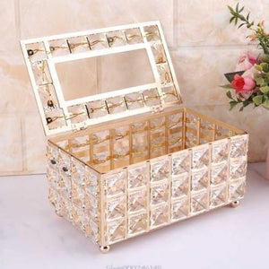 Tissue box holder High Quality Rectangular Crystal beads luxury