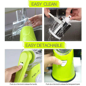 3-in-1 Tabletop Drum Grater Vegetable Cutter