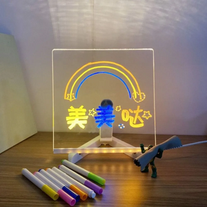 LED Light-Up – Acrylic Writing Pad with Stand & Erasable Pens